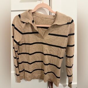 Women’s medium v neck striped sweater
